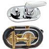 HEHUANG 2/3/4/5 Vie Rubinetti Per Doccia In Ottone, Miscelatore Valvola Cabina Vasca/Doccia Con Elemento Filtrante In Ceramica, Interasse 6,5 Cm, G1/2, Argento (Intubazione a 2 vie)