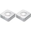 QUARKZMAN 2Pcs Flangia a Parete 0.79 Spessore Piastra Quadrata Argento | Divisa, in Plastica Tagliabile, Copertura Idraulica, Adatta per 0.8/1/1.3 OD Rubinetto