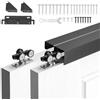 VEVOR Kit Ferramenta per Porta Scorrevole a Doppio Binario in Lega di Alluminio per Porta Doppia Lunghezza 1524mm, Set Ferramenta Guida per Porte a Scomparsa Spessore Compatibile 25-45mm
