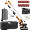 GUIVACI Levigatrice per cartongesso 1250 W - 5 velocità 500-1800 giri/min, Ø 225 mm, disco abrasivo, manico estensibile, luce LED, aspirazione della polvere con tubo, custodia inclusa