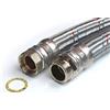 H2O-Flex Tubo corazzato 2 Pollici ÜM x 2 pollici AG, Tubo flessibile DN50 per Acqua commerciale - 1,00m / 1.000mm