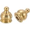 PATIKIL 2 Set Pomelli Cappucci per Lampade 14.5 x 19mm Ottone Massiccio | con Adattatore Riduzione Ottone, per Lampade Tavolo e Terra, Dadi a Testa Bombata, per Paralume
