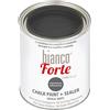 bianco Shabby Bianco Forte - Grigio Antracite - (1L) Vernice a Gesso con Finitura/Protettivo 2-in-1: Chalk Paint Super Resistente per Mobili, Pareti e Porte - Asciugatura Rapida, Interni/Esterni, Opaca
