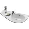 RAVAK Lavabo Angolare Bagno | Sospeso con Foro per Rubinetto e Troppopieno | Installazione a Parete | Avocado 85 x 45 cm (Sinistra)