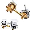 ZAKSEM 2/3/4/5 Vie Rubinetti Per Doccia In Ottone,Miscelatore Valvola Cabina Doccia,Miscelatore Valvola Con Elemento Filtrante In Ceramica,Interasse 10/12,5/14,5Cm,G1/2 Thread 5-way-10cm