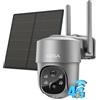 Xega 4G Telecamera Solare Esterno PTZ Con SIM Senza WiFi Senza Fili | 2K HD, Batteria, Rotazione 355°/90°, Visione Notturna, Rilevamento Movimento, Audio Bidirezionale, Abbonamento Obbligatorio