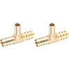 METALLIXITY 2pz Forma T Ottone Barra Raccordo 14mm x 10mm x 14mm Barra | Riduttore, per Carburante Aria Acqua Olio Gas