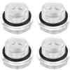QUARKZMAN 4Pz Vetro Spia Olio Compressore Aria M16 x 1.5mm Maschio Indicatore Livello Liquido Testa Esagonale Plastica Olio Vista O-Ring per Aria Compressore Raccordi, Trasparente