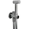 BAGNOCLIC Set Idroscopino WC Completo in Ottone Cromato | Doccetta Bidet con Flessibile, Rubinetto di Arresto e Supporto a Muro