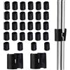 Moicstiy Confezione da 50 clip di bloccaggio per scaffalature da 2,2 cm | plastica, manicotto nero, per pali inferiori a 7/8 pollici, compatibile con pali in legno e metallo, 25 paia