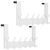 WEBI Appendiabiti da Porta,Acciaio Inox Attaccapanni da Porta,Gancio Porta,Appendino da Porta con 6 Ganci,4.5cm,Bianco,2 Pezzi