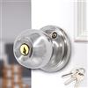 Generic Pomello per porta d'ingresso con serratura e 3 chiavi, set di serrature sferiche in acciaio inossidabile, adatto per porte di spessore da 2,5 a 4,3 cm, maniglia per la privacy interna/esterna