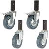 Generic Ruote Girevoli per Mobili - 100mm - Set da 4 | Ruote Girevoli Robuste in Poliuretano 100mm Set da 4 - Capacità 210kg(4 Pcs (2 With Brake and 2 Withou)