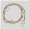 creative cables Creative-Cables Cablaggio per lampada con cavo in juta da 1,8 m - (Cavo 2x0,75 mm² beige RN06, spina EU e interruttore trasparenti) - Conforme a standard di sicurezza
