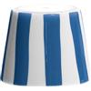 Zafferano, Poldina Cover, Cover in Ceramica Decorata a Mano per Lampada da Tavolo, Paralume Compatibile con le Lampade Poldina, Made in Italy, Ø13 x 10 cm, Color Bianco - Righe Blu Capri