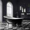 Bernstein Vasca da bagno per installazione freestanding PARIS nero lucido - colore piedini e rubinetteria a scelta, Rubinetti a scelta:Senza rubinetteria, Colore piedini:Argento
