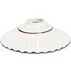 arterameferro Ceramica bianca bordo marrone di ricambio per applique e lampadari ferro e ottone 20 cm