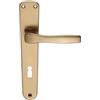 bricoleva.it Maniglia Serie Thea per Porta con Placca per Porta Interna, in Alluminio Bronzato, con Foro chiave 90 mm. Design Raffinato e Resistente