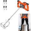 Rigogo Miscelatore per Cemento, Miscelatore Elettrico 2600 W Miscelatore per Malta con cambio a 6 marce, interruttore bloccabile, con frusta Ø 120 mm, per colore, intonaco e massetto, Arancia