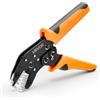 VEVOR Pinza Crimpatrice a Cricchetto per Cavi da 0,25-4 mm², Pinza Connettore Manuale per Terminali Elettrici con Marcature Metriche e AWG, Sgancio Rapido, Pressione Regolabile, per più Terminali