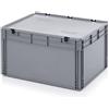 Auer Packaging Eurobehälter-Eurobox 80 x 60 x 43,5 cm mit Scharnierdeckel inkl. gratis Zollstock