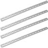 XPJBKC Set da 4 Staffa Angolare Piatte, 408 x 24 x 3 mm 16 Fori Staffe Piatte Lamiera Forata, in Acciaio Inox, Piastre di Giunzione Piatta per Riparazione di Mobili, Armadi, Telai di Porte e Tavoli