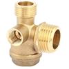Tyenaza Valvola di Ritegno del Compressore d'Aria, Valvola di Controllo della Compressore Aria d'Ottone a Tre Vie a 90 Gradi 1/2, 3/8 Pollici Maschio Filettatura Tubo Connettore del Compressore