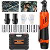 DayPlus Chiave a cricchetto a batteria 3/8, 2300 giri/min, con 2 batterie agli ioni di litio da 12 V, 1,5 Ah, caricatore rapido, 7 prese per spazi ristretti, riparazione auto, motore auto, fai da te,