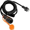 Electraline 01745 Prolunga Elettrica a Spirale 5M con Presa Electralock Dotata di Meccanismo di Blocco che Impedisce Disconnessioni Accidentali, Cavo speciale H07BQ-F 3G1,5mm, IP44