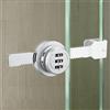 ETEKJOY Serratura a cricchetto senza chiave per porte scorrevoli in vetro, vetrine, vetrine, armadietti, combinazione 3 password digitale (argento)