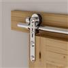 BONIKLUBA Binario per Porta Scorrevole Inox 152cm Kit Porta Scorrevole Nera per 1 Porte Scorrevoli Interno Esterno Muro 76cm Larga, Acciaio Inossidabile I Forma