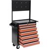 HOMCOM Carrello Porta Utensili Attrezzi 61.5 x 33 x 76cm Nero e Arancione | Attrezzatura, con Cassettiera