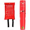 e-jet FIGHTS FIRE Estintore e-Jet Aerosol e coperta antincendio XL - Set di 2, attrezzatura antincendio compatta per cucina e ufficio, DIN EN 1896