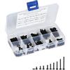 Oreilet Kit di 300 viti e dadi a testa esagonale nera di grado 12.9, bulloni a testa bombata M2 x 3-20 mm, viti a testa cilindrica con esagono incassato, kit di bulloni e dadi