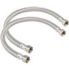 PLUMBINGMASTER Connettore flessibile intrecciato in acciaio inox per scaldabagno da 45,7 cm, FIP x 3/4 FIP femmina, connettore per scaldabagno in acciaio-flex femmina per tubi dell'acqua in ferro