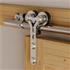 BONIKLUBA Binario per Porta Scorrevole Inox 183cm Kit Porta Scorrevole Nera per 1 Porte Scorrevoli Interno Esterno Muro 91cm Larga, Acciaio Inossidabile Y Forma