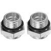 QUARKZMAN 2Pz Vetro Spia Olio Compressore Aria G1/4 Filettatura Maschio Indicatore Plastica Livello Vista Liquido Lega Alluminio Testa Esagonale Finestra con O-Ring Aria Raccordi, Argento