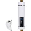 Btstil Scaldabagno istantanea, Btstil Mini scaldabagno 3,5 kW per doccia, scaldabagno doccia temperatura regolabile per bagno cucina(bianco 3,5 kw)