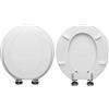 HYDRO HOME Copriwater Ideal Standard SMALL Compatibile, Tavoletta Wc In Legno Rivestito Con 2 mm Di Resina Poliestere Cerniere Regolabili Fissaggio dall' Alto,Copriwater Bianco Sporco I.S. MADE IN ITALY