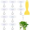 Alethron 10 ganci adesivi per soffitto, extra forti, autoadesivi, trasparenti, fino a 1-3 kg, ganci autoadesivi da soffitto, senza foratura, con piccolo raschietto, per carta da parati, intonaco