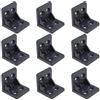 SQXBK 24 staffe angolari in plastica rinforzata a L, 27,4 mm, per mobili in legno, armadi, cassetti, sedie, librerie, con viti, colore nero