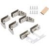 SEIWEI Set di cerniere per porte in vetro senza cornice, con chiusura magnetica a pressione per pannello di armadi da 5-8 mm, montaggio a doppia porta (argento spazzolato)