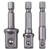 SagaSave Set di 3 adattatori per presa a percussione da 1/4, 3/8, 1/2, attacco esagonale, per trapano