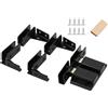 SEIWEI Set di cerniere per porte in vetro senza cornice, con chiusura magnetica a pressione per pannello di armadi da 5-8 mm, montaggio a doppia porta (nero)