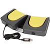 ciciglow Interruttore a Doppio Pedale USB, Pedale Interruttore Meccanico USB Cablato da 2 M Funzioni Personalizzate Programmabili per Tastiera Mouse PC Laptop