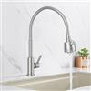 HOMELODY Rubinetto da cucina girevole a 360°, solo acqua fredda, 2 getti in acciaio inox, rubinetto da cucina monouso, rubinetto per lavello a freddo, rubinetto a molla spazzolata, opaco