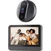 Desikixudy Smart Tuya 1080P WiFi Door Bell Eye Peephole Camera 5000MAh Audio 4,3 Pollici PIR FHD Infrared per Alexa