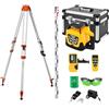 VEVOR Kit Livella Laser Rotante Raggio Verde, Kit Livella Laser Rotante a 360° con Treppiede Portata 500 m, Pendenza Regolabile, Angolo Scansione Flessibile con Telecomando Custodia per Trasporto