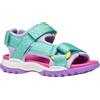 Geox J Borealis Girl A Sandal, Aqua/Lilac, 34 EU