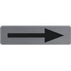 Exacompta - Ref. 67165E - 1 cartello adesivo per porta Freccia nera - Cartello murale stampato per segnaletica - Su tutti i supporti - Aspetto alluminio spazzolato - Dimensioni : 16,5 x 4,4 cm